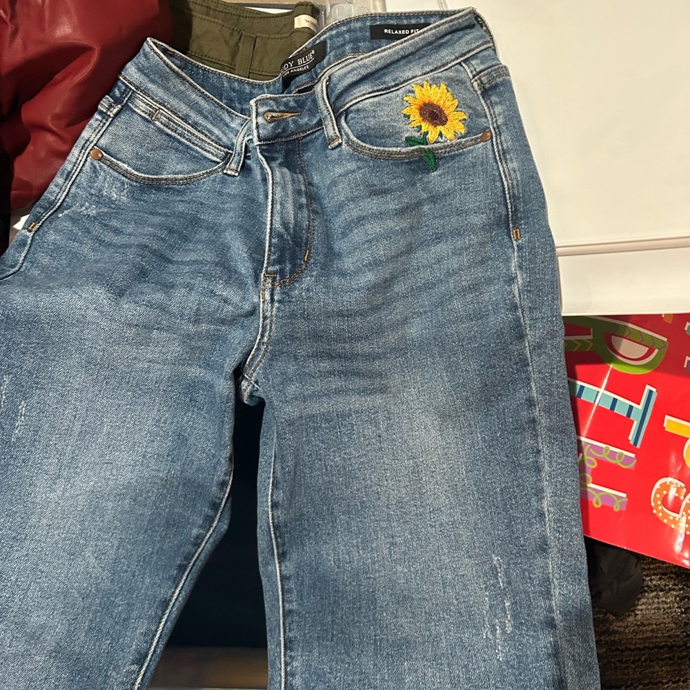 Judy Blue Denim with Sunflower Detail
